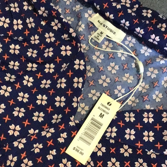 NWT Max Studio Sleeveless Navy Midi Dress - Picture 2 of 7